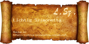 Lichtig Szimonetta névjegykártya